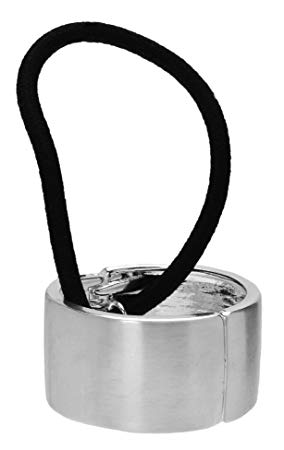 L. Erickson Brushed Metal Cuff Ponytail Holder - Brushed Silver