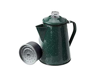GSI Outdoors 25255 Enamelware Percolator Coffee Pot, 12 Cup, Green