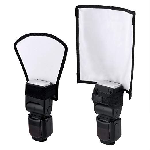 Veatree Flash Diffuser Reflector Kit - Bend Bounce Positionable Diffuser   Silver / White Reflector, Universal Mount for Canon Yongnuo Nikon and Other Speedlight
