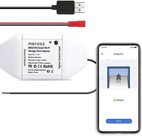 Smart Garage Door Opener Remote, APP Control, Compatible with Alexa and Google Assistant, Multiple Notification Modes, No Hub Needed by meross