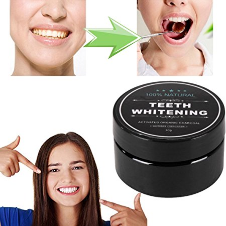Tooth Whitener - (30g) -Teeth Whitening Powder Natural Organic Activated Charcoal Bamboo Toothpaste Whitens Stained Teeth