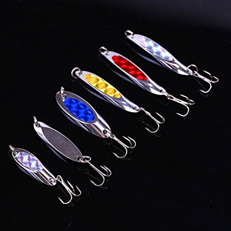 Sougayilang Spinner Spoon Fishing Lures and Baits Pack of 30pcs