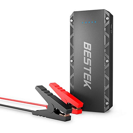 Bestek CP-42 Car Jump Starter, 2000Amp 19V Jump Starter Battery Pack 25000mAh Car Boaster Power Bank for All Use, Supports 8.0L Gas and 8.0 Diesel, 2 USB Ports, Built-in Flash Light (Black)