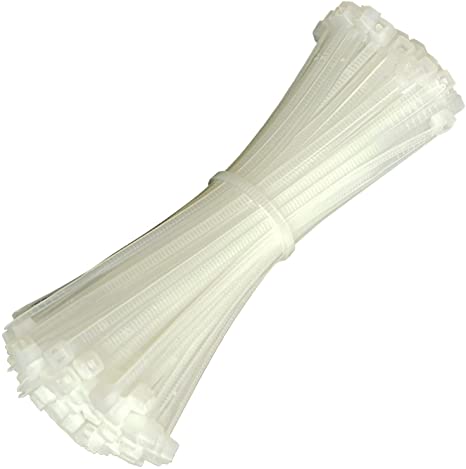 Oksdown 100 Pack White Plastic Cable Ties 100mm×2.5mm Small Nylon Clear Zip Ties Premium Self Locking 4 inch Mini Tie Wraps