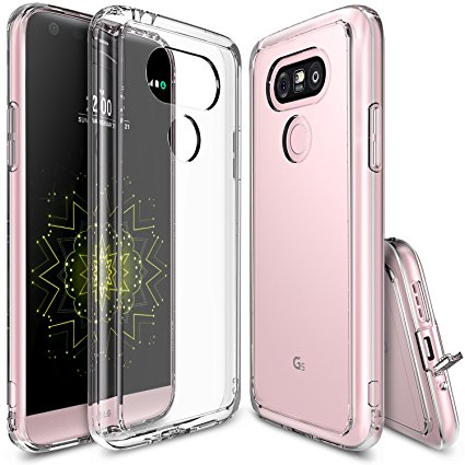 LG G5 Case, Ringke [FUSION] Crystal Clear PC Back TPU Bumper [Drop Protection/Shock Absorption Technology][Attached Dust Cap] Raised Bezels Protective Cover For LG G5 2016 - Clear