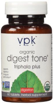 Organic Triphala - Digest Tone, 1000 mg, 60 Herbal Tablets