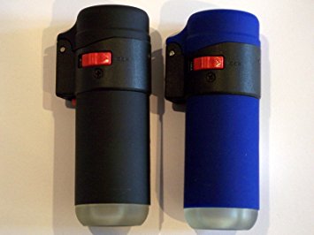 Set Of 2 Zenga ZL1 Jet Flame Lighter Rubberised Wind Proof High Temp 1000-1.300°C Black And Blue
