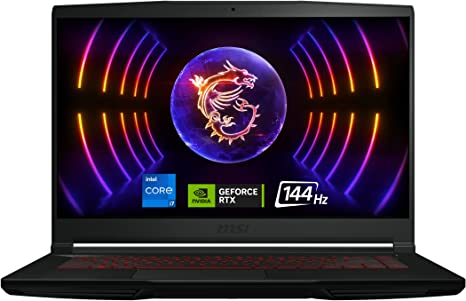 MSI Thin GF63 15.6" 144Hz Gaming Laptop: Intel Core i7-12650H, NVIDIA GeForce RTX 4050, 16GB DDR4, 512GB NVMe SSD, Type-C, Cooler Boost 5, Win11 Home: Black 12VE-066US