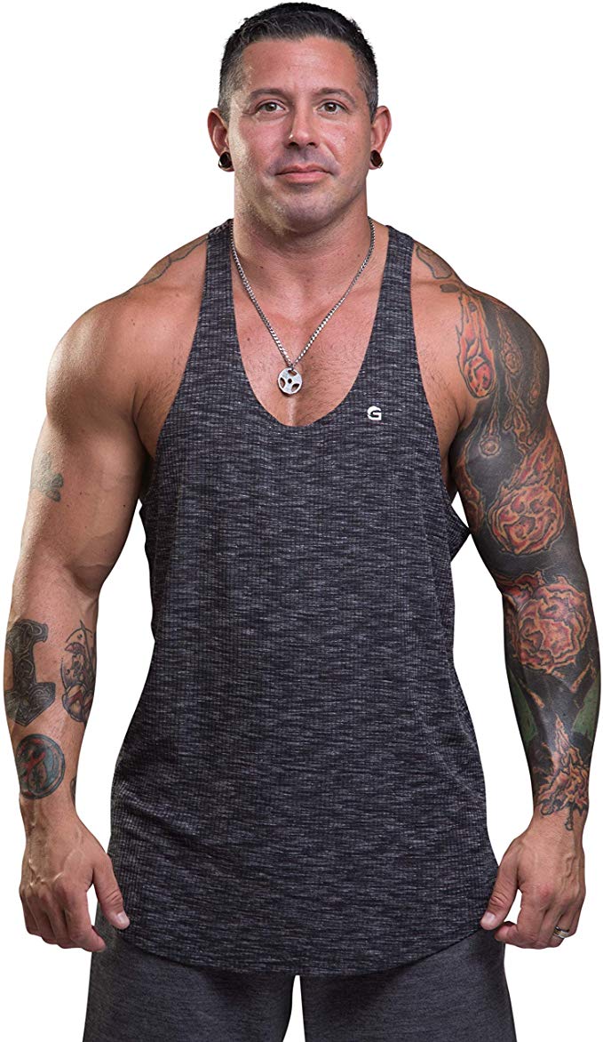 Men's Gym Stringer Tank Top Bodybuilding Athletic Workout Muscle Fitness Vest