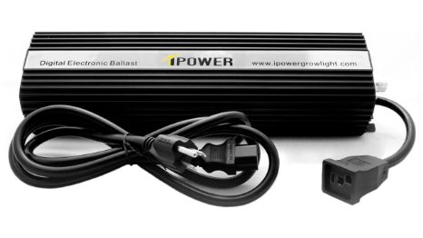 iPower GLBLST1000D Digital Dimmable Ballast for Grow Light, 1000-watt, CE certified and UL listed, HPS and MH lamp supported, convertible with micro-chip programming, Short Circuit Protected,  Fast Lamp Ignition, Stable Light Output, Power Surges, Ignition Failure Protection; Overheating Protection; End-of-Bulb-Life Protection
