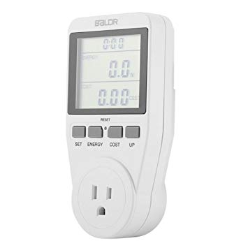 Antilog Power Meter Plug, Digital LCD Display Power Volt Watt Meter Plug Electricity Usage Monitor Equipment(US)