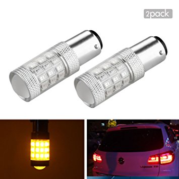 Ziste Super Bright 1157 2057 2357 7528 LED Bulbs with Projector replacement for Tail Brake Lights, Trun Signal Blinkers, Yellow 2Pcs