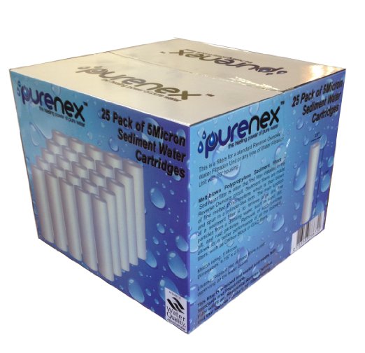 Pack of 25 - 5 micron 10x25 Sediment Filter Cartridges - NSF Certified