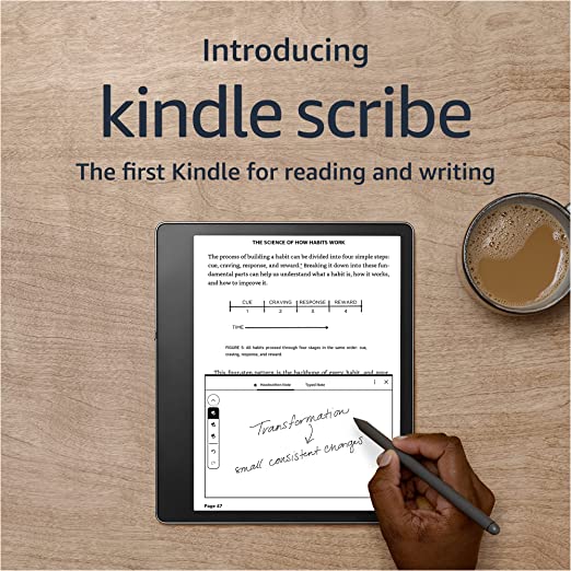 Introducing Kindle Scribe (16 GB), the first Kindle for reading and writing, with a 10.2” 300 ppi Paperwhite display, includes Basic Pen   3 Months Free Kindle Unlimited (with auto-renewal)