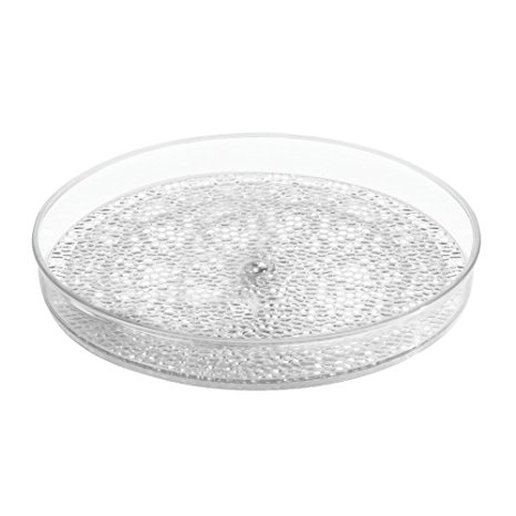 InterDesign Rain Lazy Susan Turntable Cosmetic Organizer for Vanity Cabinet to Hold Makeup, Beauty Products - Clear