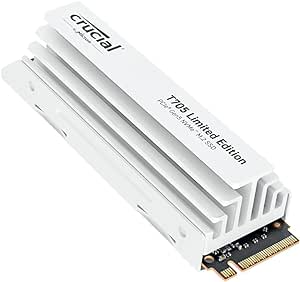 Crucial New 2024 T705 2TB PCIe Gen5 NVMe M.2 SSD with White Heatsink - Up to 14,500 MB/s - Limited Edition - Internal Solid State Drive (PC) -  1mo Adobe CC - CT2000T705SSD5A