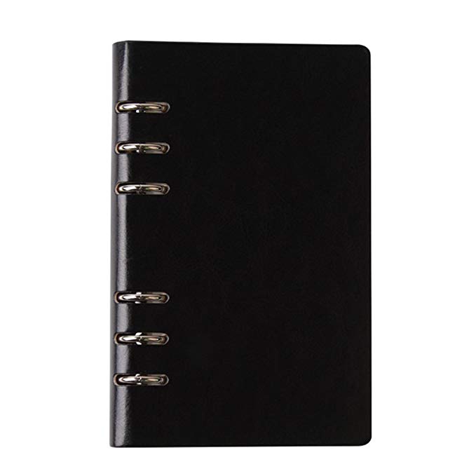 Frjjthchy Ring Binder Cover Notebook Vintage Writing Notebook Daily Planner Paper (A6, Black)