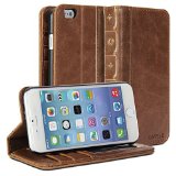 iPhone 6 Case GMYLE Book Case iPhone 6 47 inch case Wallet Book Case Vintage for iPhone 6 47 inch - Brown Classic Crazy Horse Pattern PU Leather Book style Wallet Case Cover