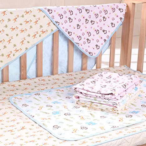 Elf Star Cotton Bamboo Fiber Breathable Waterproof Underpads Mattress Pad Sheet Protector for Children or Adults, Elephant and Giraffe Print, 27"X47"