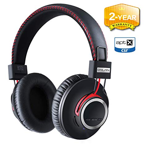 Wireless Bluetooth Headphones Over Ear - Foldable Earphones with High End CSR8645 Chip Apt-X Lossless Hi-Fi Stereo, Handmade Style Extra Comfortable and Lightweight, Deep Bass with Built-in Mic