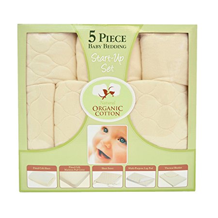 TL Care 5 Piece Bedding Start-Up Set made with Organic Cotton, Natural Color