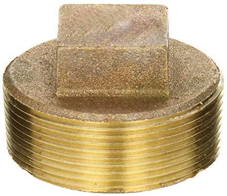 Anderson Metals - 38109-32 38109 Red Brass Pipe Fitting, Cored Plug, 2" Male Pipe