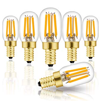 Hizashi 25 Watt EQV Himalayan Salt Lamp Light Bulbs LED Mini Bulbs E12 Candelabra Socket, High Brightness, 2700K Warm White, 6 Pack Dimmable Bulbs, UL Listed