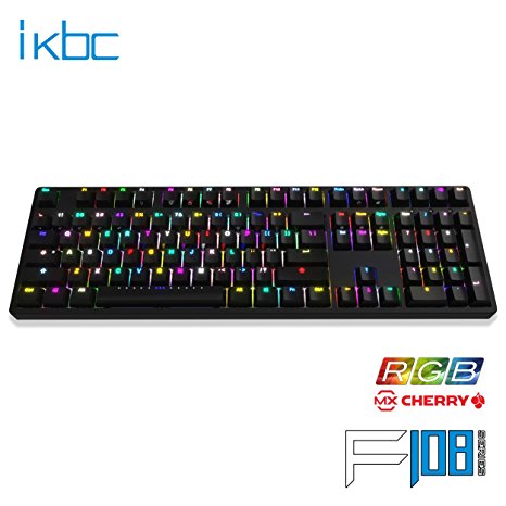 iKBC F108 RGB Double-Shot PBT Full Size Mechanical Gaming Keyboard with Cherry MX Black Switch