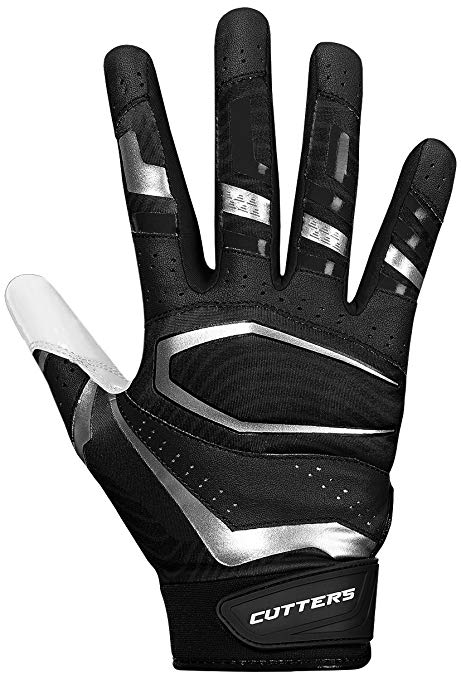 Cutters Rev Pro Football Gloves, Best Grip Receiver Gloves, Youth & Adult Sizes, 1 Pair