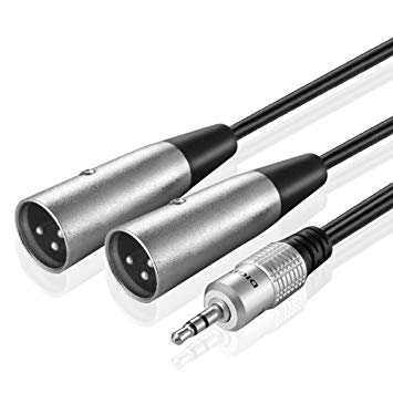 TNP 3.5mm TRS to XLR Adapter Cable (15FT) - Male to Male Stereo XLR Pinout Breakout Y Adapter Splitter Dual XLR to 3.5mm 1/8" TRS Auxiliary AUX Headphone Audio Jack Plug Converter Wire Cord