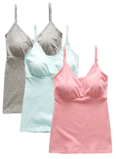 Women Maternity Pajama tops Nursing Tank Top Sleep Bra For Breastfeeding 3PCS/Pack