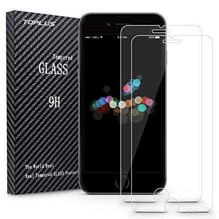 TOPLUS iPhone 7 Plus 6S Plus Screen Protector,9H Premium Tempered Glass Screen Protector Film For iPhone 6 Plus/6s Plus 5.5 [3D Touch Compatible]0.26mm Thickness Crystal Clear Transparency with 9H Hardness