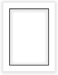 8.5x11 Mat for 5.5x8.5 Image - White on Black Double Mat Picture Matboard for Frames Measuring 8.5 x 11 Inches - Bevel Cut Matte to Display Art Measuring 5.5 x 8.5 Inches - ONE MAT