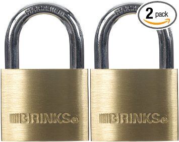 Brinks 161-40202 40mm 1-916-Inch Solid Brass Padlock 2-Pack