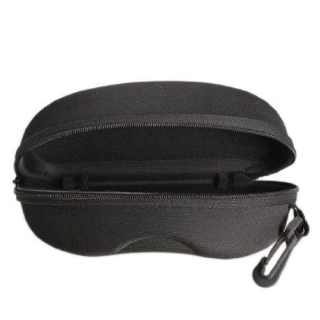 Vktech 630335256 Zipper Eye Glasses Sunglasses Hard Case Box Portable Protector Black