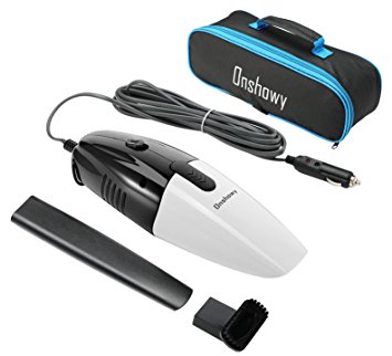 Car Vacuum Cleaner, Onshowy 12 Volt 75W Portable Handheld Auto Vacuum Cleaner Auto Lightweight Cleaner Dustbuster Hand Vac with 14.76FT(4.5M) Power Cord, with Carrying Bag