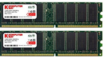 KOMPUTERBAY 2GB (2 x 1GB ) DDR DIMM (184 PIN) 400Mhz PC3200 CL 3.0 DESKTOP MEMORY