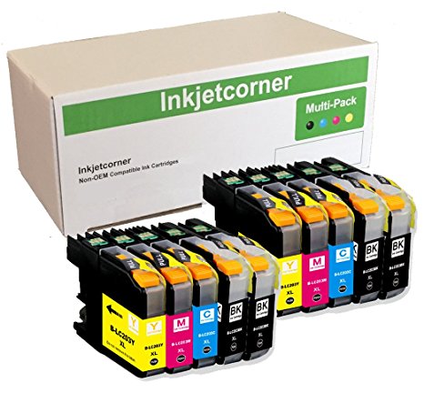 Inkjetcorner 10 Pack Compatible Ink Cartridges with Version 3 chipset Replacement for LC203XL MFC-J460DW MFC-J480DW MFC-J885DW MFC-J4620DW MFC-J4320DW MFC-J4420DW MFC-J5520DW MFC-J5620DW MFC-J5720DW