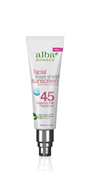 Alba Facial Sheer Shield Sunscreen SPF 45, 2oz