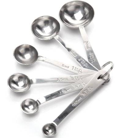 Utopia Kitchen Professional Grade Stainless Steel 6-Piece Measuring Spoon Set for Measuring Dry and Liquid Ingredients