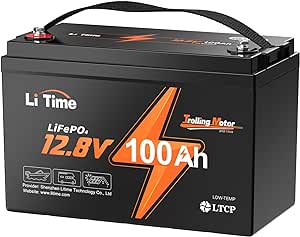 Litime 12V 100Ah TM LiFePO4 Lithium Battery with Low Temp Protection, Group 31 Lithium Battery, Buit in 100A BMS, Up to 15000 Deep Cycles, Perfect for Trolling Motors, Marine, Boat, Solar etc.