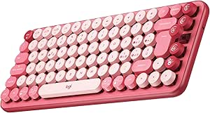 Logitech Pop Keys Clavier Mécanique sans Fil avec Touches Emoji Personnalisables, Clavier Italien QWERTY - Heartbreaker