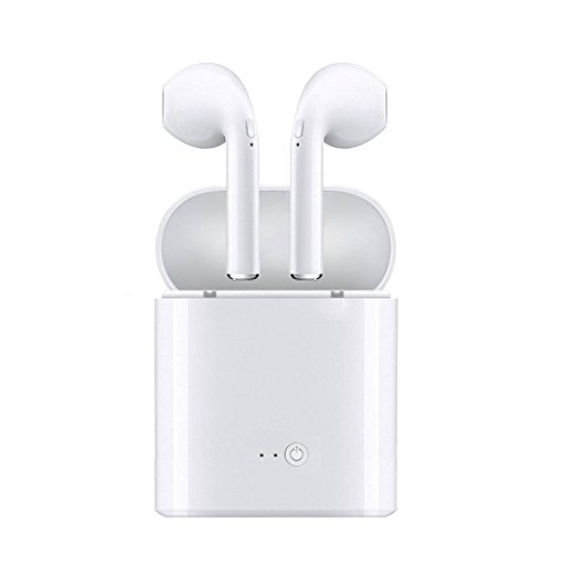 Wireless Headphones Bluetooth Earbuds Earpiece - Stereo Headsets- Mini Cordless Hands Free Earphones - for Apple AirPods iPhone Samsung Windows Android Smartphones - with Charging Case Station
