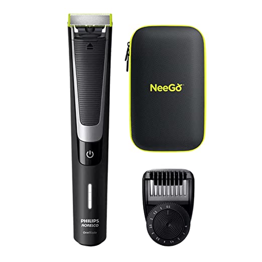 Philips OneBlade Pro Kit, Hybrid Styler Electric Trimmer and Shaver, QP6510   NeeGo Case for Philips Norelco Oneblade