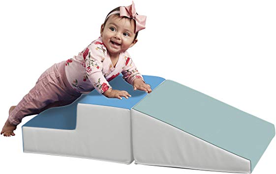 ECR4Kids SoftZone Junior Little Me Play Climb and Slide - Indoor Active Play Structure for Babies and Toddlers - Soft Foam Play Set, Contemporary (2-Piece)