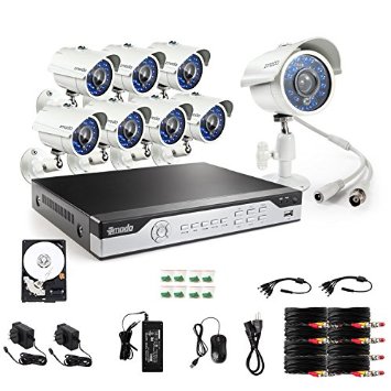 Zmodo KHI8-YARUZ8ZN-1T 8-Channel H264 960H DVR Security System with 1 TB HD and 8 700TVL IR Cameras White