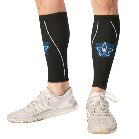 Bitly Graduated Calf Compression Sleeve - Improved Leg Circulation & Pain Relief for Runners, Athletes & More - Lifetime Warranty
