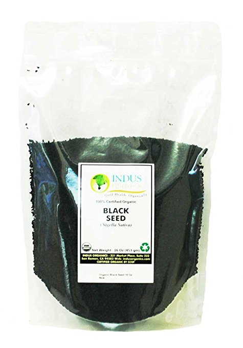 Indus Organics Black Seeds, Black Cumin, (Nigella Sativa), Refill Bag, 1 Lb, Premium Grade, High Purity, Freshly Packed