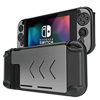 TNP Case Cover for Nintendo Switch Console & Joy-Con Controller - Travel Friendly Aluminum Alloy Hard Shell Protector, Anti-Scratch Shockproof Protective Nintendo Switch Accessories (Silver)
