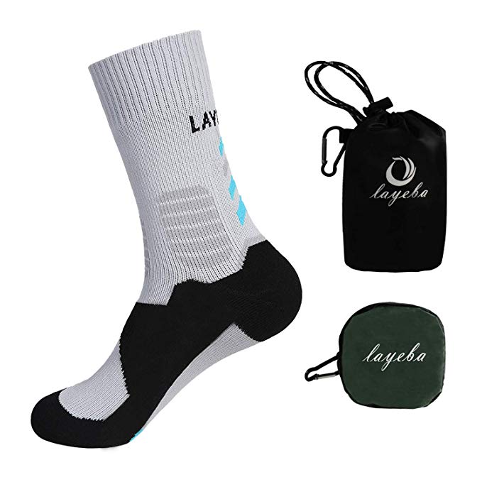 Layeba 100% Waterproof Breathable Socks [SGS Certified] Unisex Outdoor Sports Hiking Trekking Skiing Socks 1 Pair